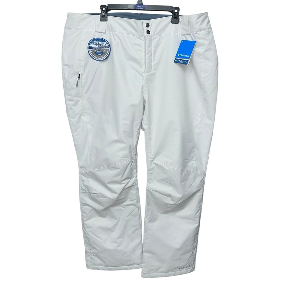 Columbia Women's Wildside Pants White Omni Tech Waterproof Ski Snow‎ 2X NWT